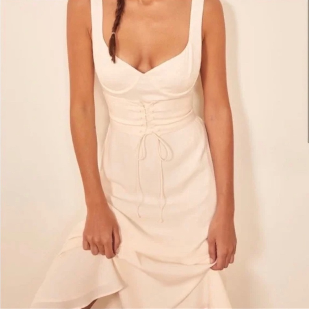 Reformation Sigrid Cream Midi Dress - Picture 2 of 11